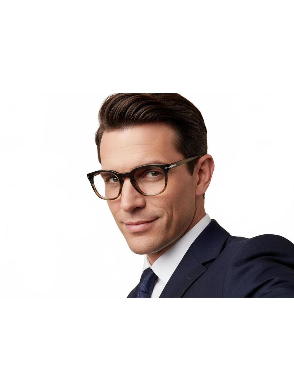 Persol Italy 3258-V Men Eyeglasses Havana Brown Round